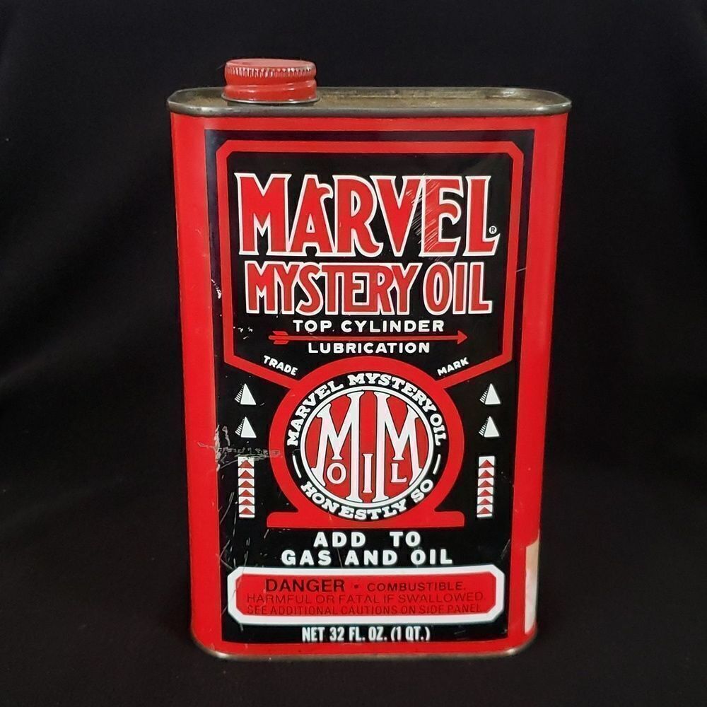 Vintage Marvel Mystery Oil Red Metal Can (Empty)